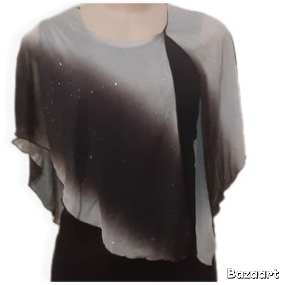 Blouse Stylish Plus Size Layered Poncho Top for Women Size S